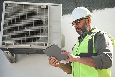 Contractor commissioning a heat pump system